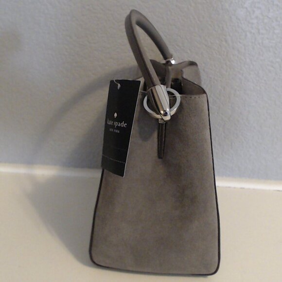 Kate Spade Phoebe hare gray suede small handbag-BNWT! 🤩 - Picture 3 of 10